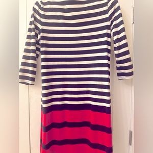 Banana Republic red white & blue 3 quarter sleeve shift dress